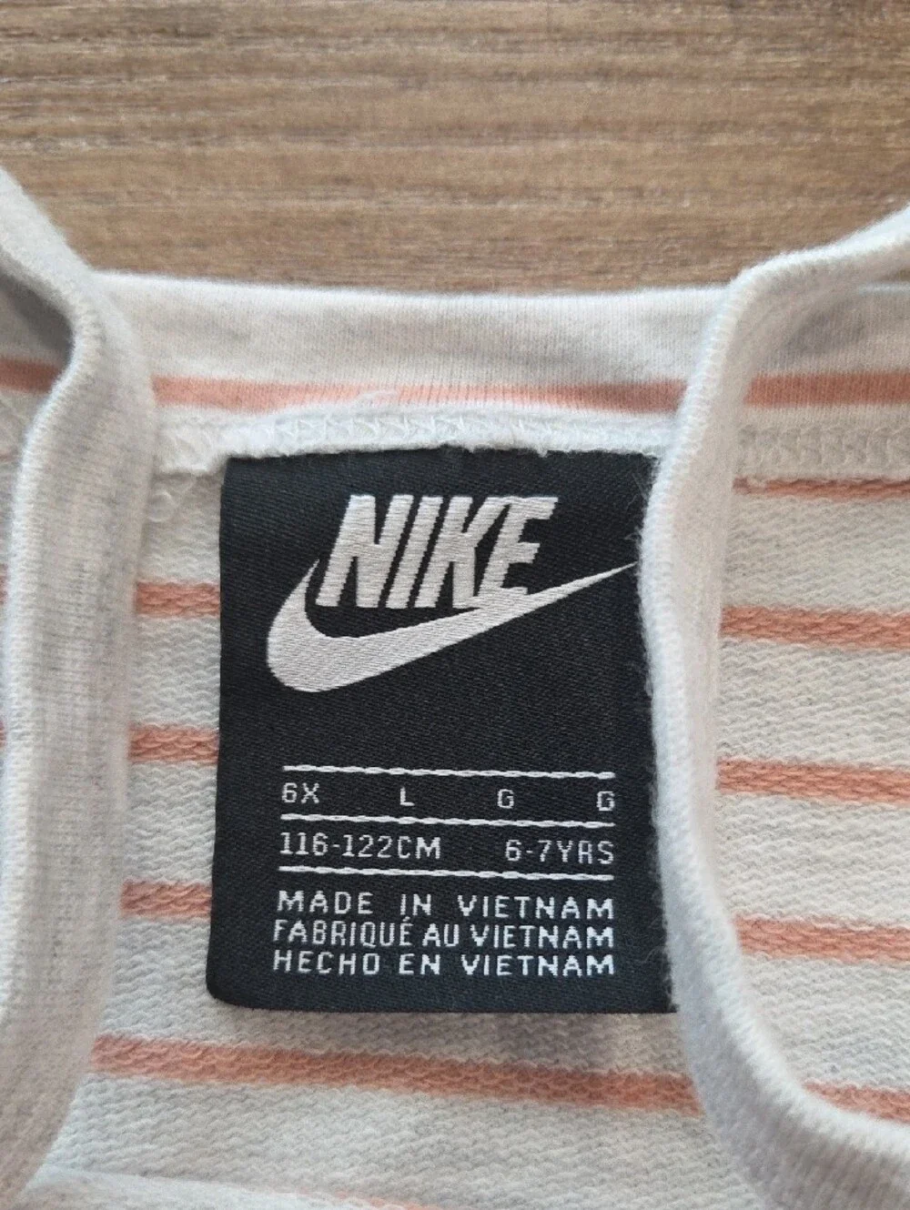 Nike Girls White and Pink Striped Camisole Dress